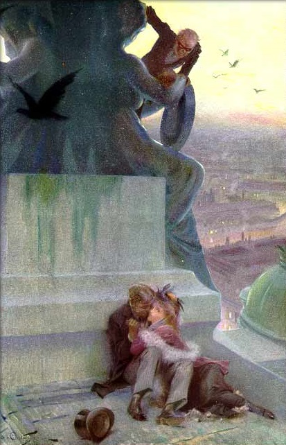 Aquarelle d'André Castaigne illustrant la première édition américaine du roman (1911).jpg